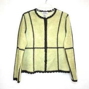 Bob Mackie Studio Suede Leather Jacket/Cardigan